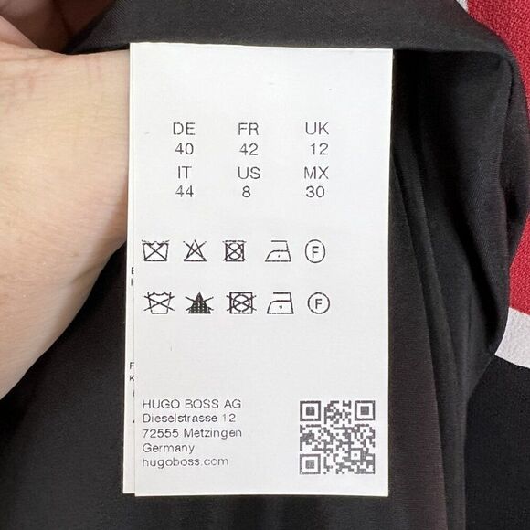 BOSS Hugo Boss Dakuja Abstract Leaf Print Boat Neck Dress - Picture 12 of 13